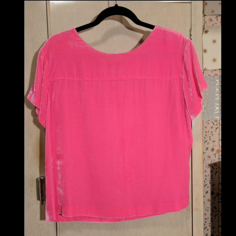 Fuzzy Neon Pink J Crew Tee